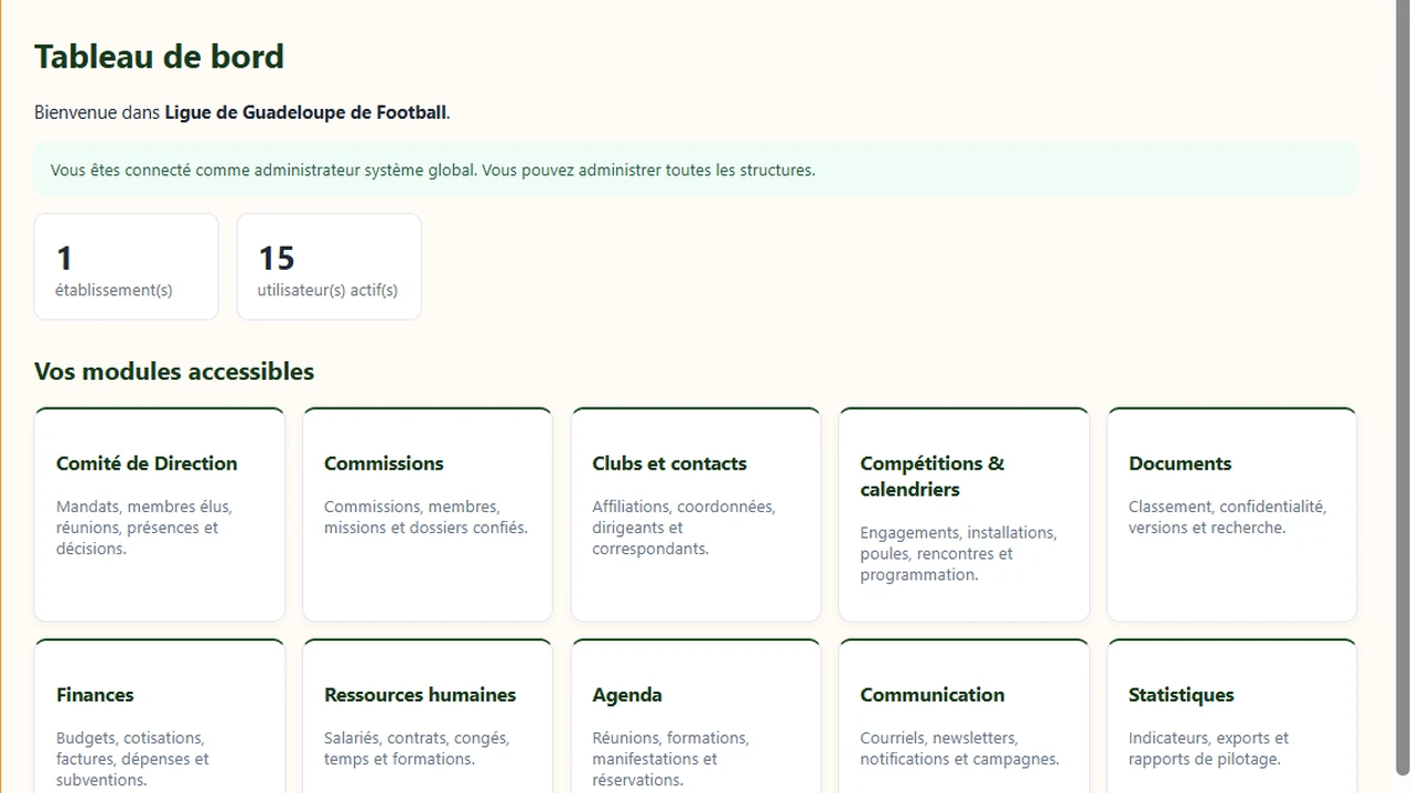 Aperçu de Ligue Manager